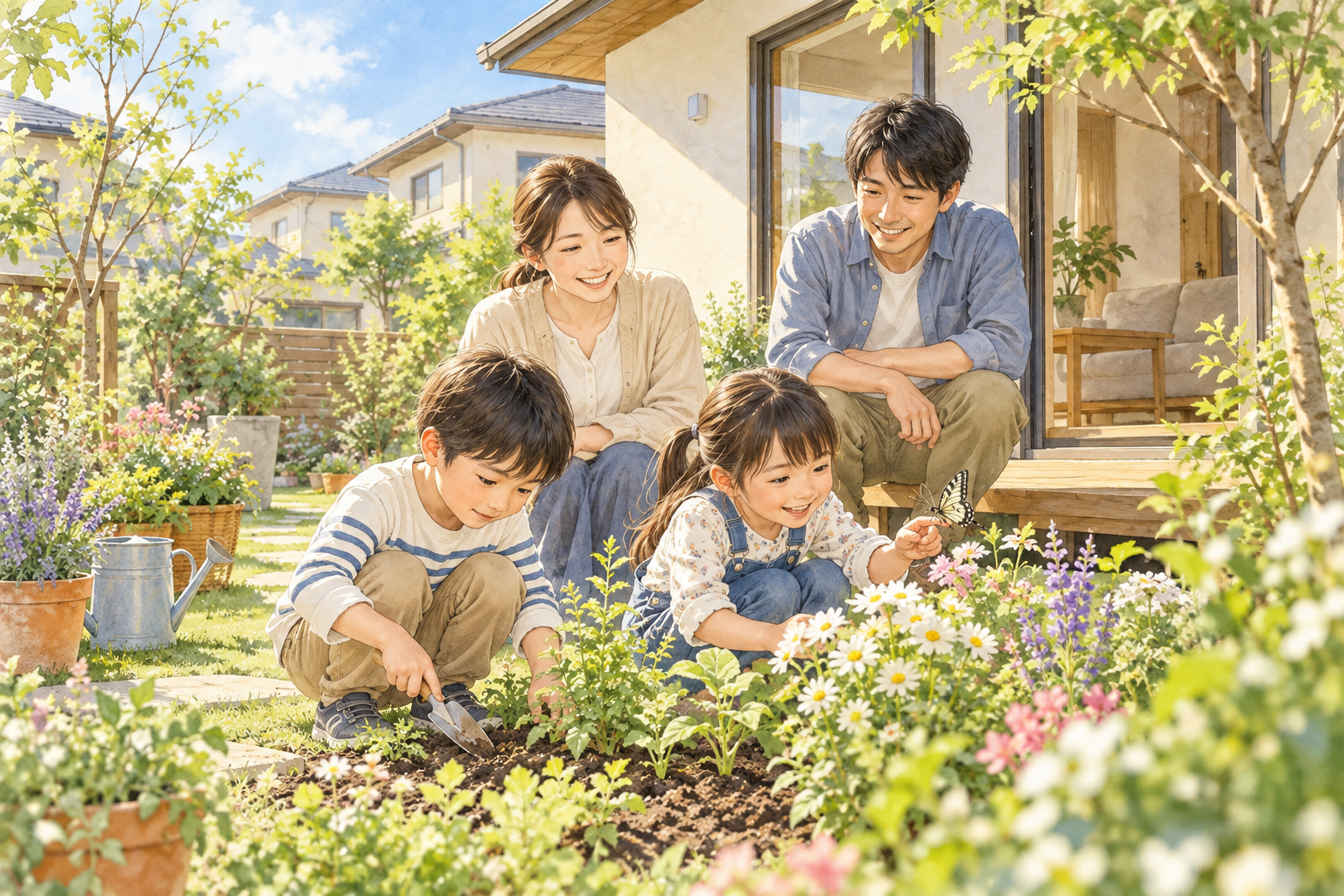 庭のある暮らしが育む、家族の心と子どもの成長